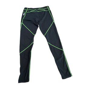 Zella Athletic Womens L Athletic Leggings Pants Polka Dots Black Mesh Back Leg